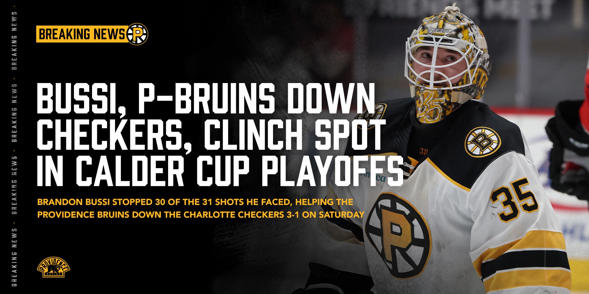 Bruins clinch a playoff berth with a 3-0 victory over the Devils