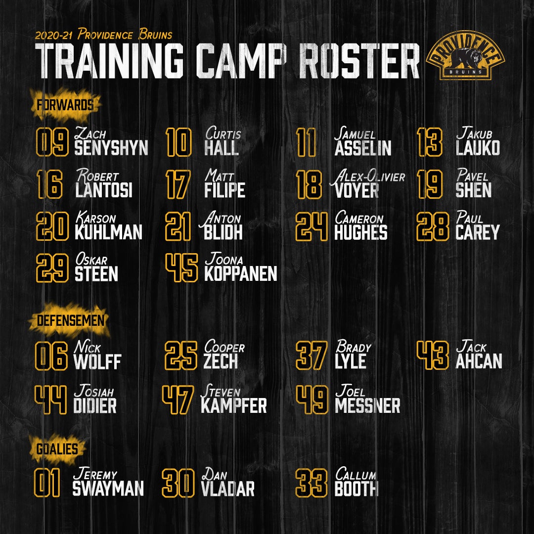 Providence Bruins Release 2021 Training Camp Roster